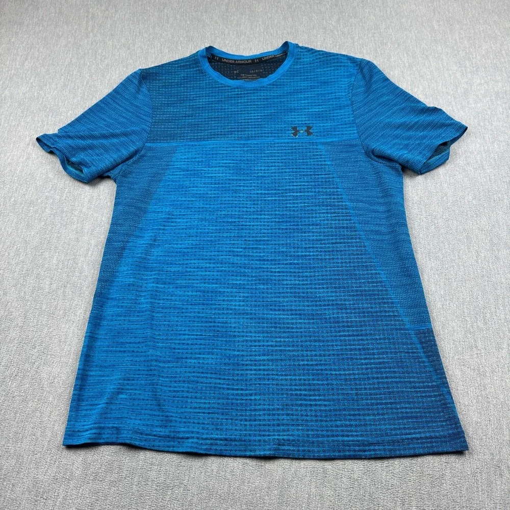 Under Armour T Shirt Mens Large Blue Vanish Seamless Workout Athletic‎ Gym Tee